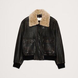 Banana Republic Distressed Leather Flight Jacket